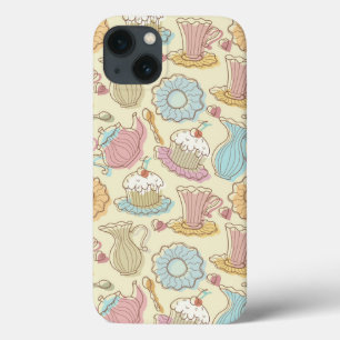 Hand, die Geschirr-Silhouetten zeichnet iPhone 13 Hülle