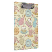 Hand, die Geschirr-Silhouetten zeichnet Klemmbrett (Rechts)