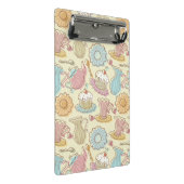 Hand, die Geschirr-Silhouetten zeichnet Mini Klemmbrett (Schrägansicht)