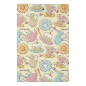 Hand, die Geschirr-Silhouetten zeichnet Mini Klemmbrett (Rückseite)