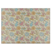 Hand, die Geschirr-Silhouetten zeichnet Schneidebrett (Vorderseite)