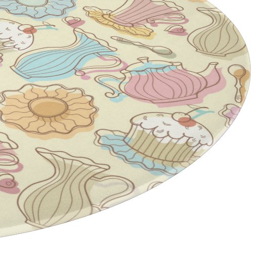 Hand, die Geschirr-Silhouetten zeichnet Schneidebrett (Ecke)