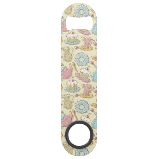 Hand, die Geschirr-Silhouetten zeichnet Speedflaschenöffner (Rückseite)