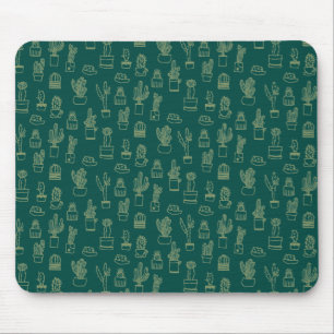 Hand, die Kaktus-Collage zeichnet Mousepad
