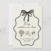 Hand, die meine Mutter im Gesetz auf meine Hochzei Einladung (Vorderseite)