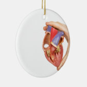 Hand, die offenes menschliches Herz des Modells Keramik Ornament (Rechts)