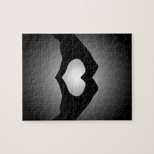 Hand, die Zeichen Herz macht Puzzle (Horizontal)