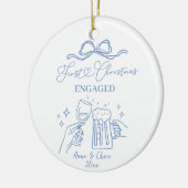 Hand Doodle First Christmas Engaged Keramik Ornament (Links)