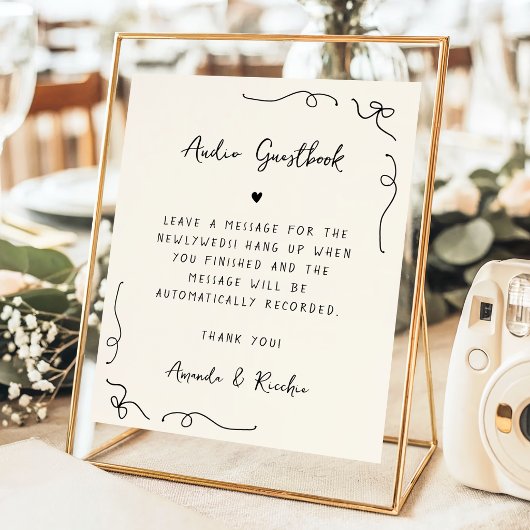 Hand Draful Audio Gästebuch Hochzeitszeichen