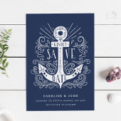 Hand Dragezeichnete Ankerkarte Save the Date