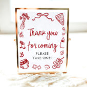 Hand Drain Italienisch Danke für das Kommen Unters Poster