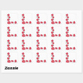 Hand Draodle florale Poppe Ecke Grenze Quadratischer Aufkleber (Blatt)