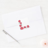 Hand Draodle florale Poppe Ecke Grenze Quadratischer Aufkleber (Umschlag)