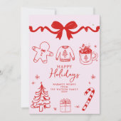 Hand Draodle Red Pink Weihnachten (Vorderseite)