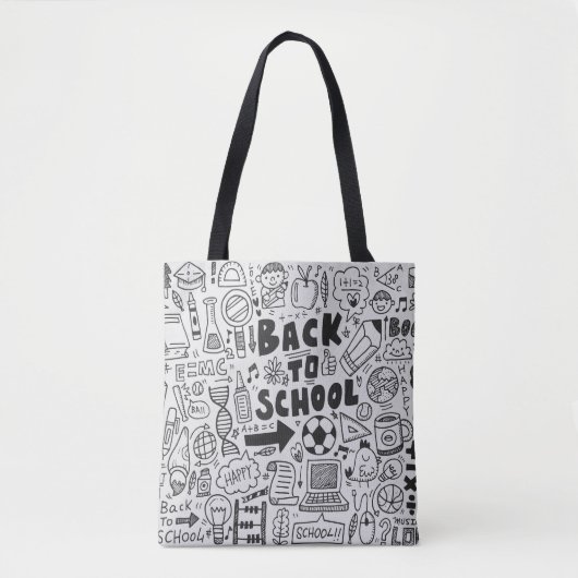 hand draw doodle school element tasche (Vorderseite)