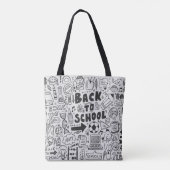 hand draw doodle school element tasche (Rückseite)