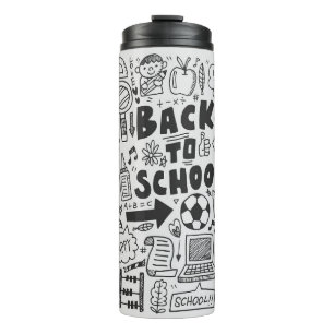 Hand Draw Doodle School Element Thermosbecher