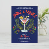 Hand Drawing Jingle Mingle Weihnachtscocktail Part Einladung (Stehend Vorderseite)