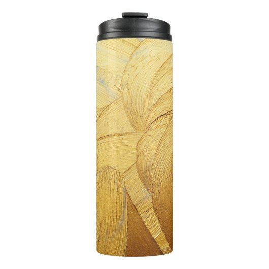 Hand drawing paint gold brush stroke thermosbecher (Vorderseite)