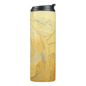 Hand drawing paint gold brush stroke thermosbecher (Nach links gedreht)