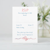Hand Drawing Quirky Funky Wedding RSVP Card (Stehend Vorderseite)