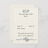 Hand Drawing Quirky Funky Wedding RSVP Card (Vorne/Hinten)