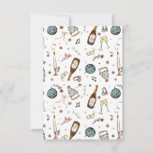 Hand Drawing Quirky Funky Wedding RSVP Card Karte (Rückseite)