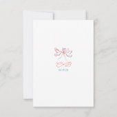 Hand Drawing Quirky Funky Wedding RSVP Card Karte (Rückseite)