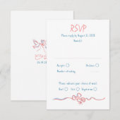 Hand Drawing Quirky Funky Wedding RSVP Card Karte (Vorne/Hinten)