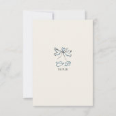 Hand Drawing Quirky Funky Wedding RSVP Card Karte (Rückseite)