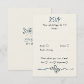 Hand Drawing Quirky Funky Wedding RSVP Card Karte (Vorne/Hinten)