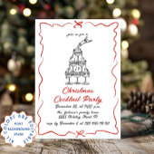 Hand Drawing Whimsical Weihnachtscocktail Party Einladung