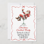 Hand Drawing Whimsical Weihnachtscocktail Party Einladung (Vorderseite)