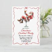 Hand Drawing Whimsical Weihnachtscocktail Party Einladung (Stehend Vorderseite)