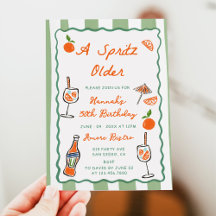 Hand Drawn a Spritz Older Geburtstagsparty
