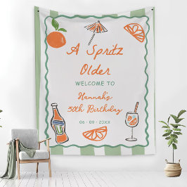Hand Drawn a Spritz Older Geburtstagsparty Wandteppich