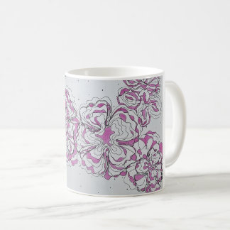 Hand-Drawn Abstract Floral Line Art Mug Kaffeetasse