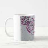 Hand-Drawn Abstract Floral Line Art Mug Kaffeetasse (Links)