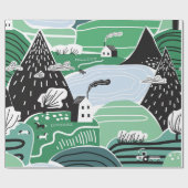 Hand drawn abstract scandinavian graphic illustrat geschenkpapier (Flach)