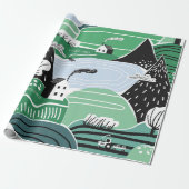 Hand drawn abstract scandinavian graphic illustrat geschenkpapier (Ungerollt)