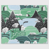 Hand drawn abstract scandinavian graphic illustrat geschenkpapier (Flach)