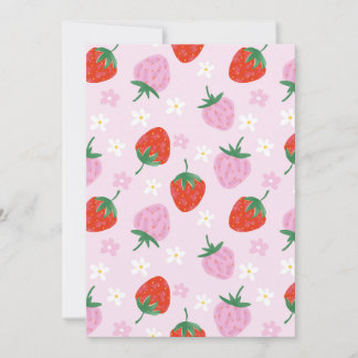 Hand-Drawn Aesthetic Strawberry Seamless Pattern Einladung