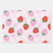 Hand-Drawn Aesthetic Strawberry Seamless Pattern Geschenkpapier Set (Vorderseite 3)