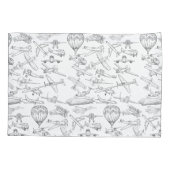 Hand drawn Airplanes Aviation Pilot Aviator Fun Kissenbezug (Rückseite-Links)