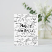 Hand drawn Airplanes Aviation Pilot Aviator Fun Postkarte (Stehend Vorderseite)