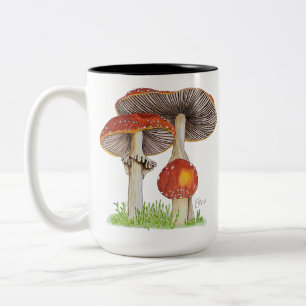 Hand Drawn Amanita Muscaria Zweifarbige Tasse