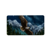hand drawn and painted eagle in sky adressaufkleber (Vorne)