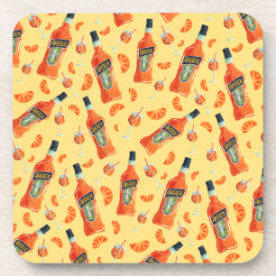 Hand Drawn Aperol Spritz Cocktail Hour Coasters Getränkeuntersetzer