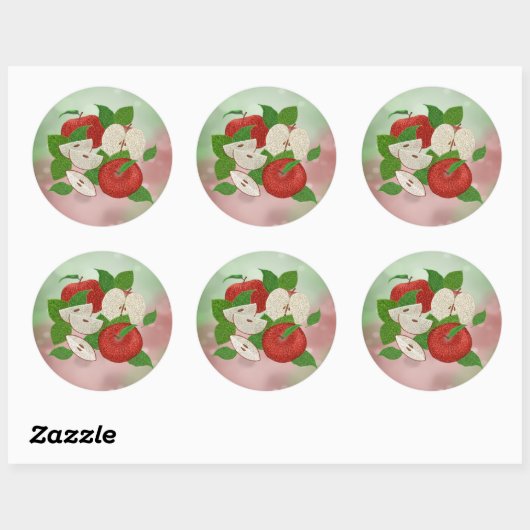 Hand-Drawn Apple Stickers – Rustic Modern (Blatt)