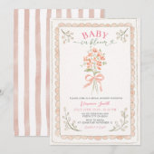 Hand Drawn Baby in Bloom Baby Shower Invite Einladung (Vorne/Hinten)